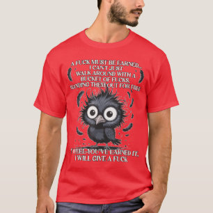 Camiseta awF Hombres Grunge De Ave Grunge De Crow Pun Grunn