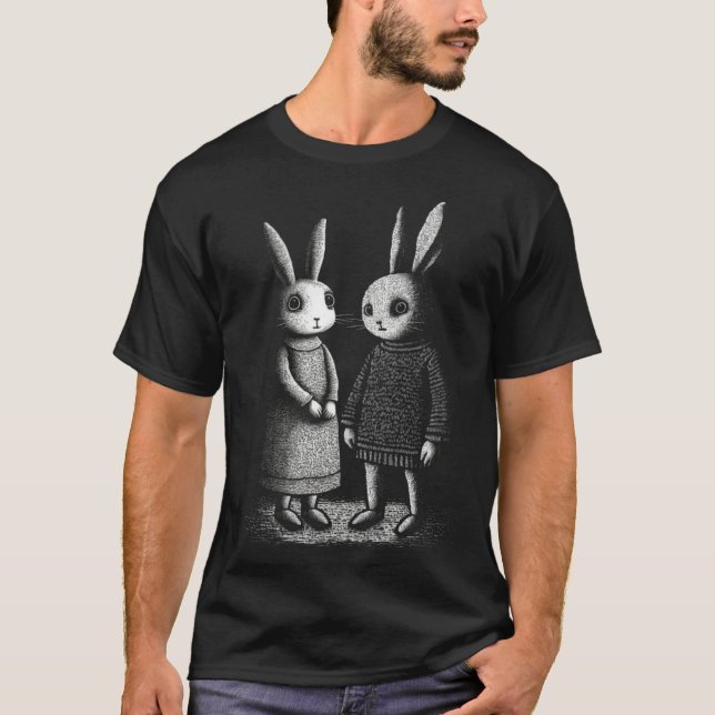 Camiseta Awkward Creepy Bunny Rabbits Silently Judge You (Anverso)