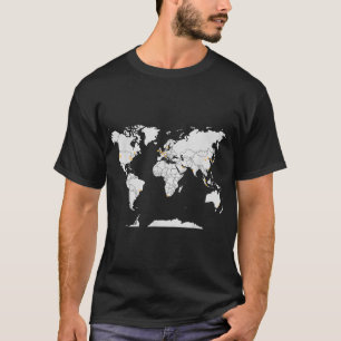 Camiseta AWS Microservices Últimas regiones AWS en el mapa