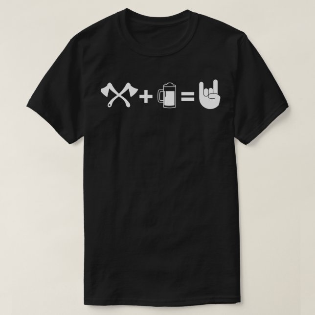 Camiseta Ax Arrojando Ax Beer Rock N Roll Fun Hatchet Toss (Diseño del anverso)