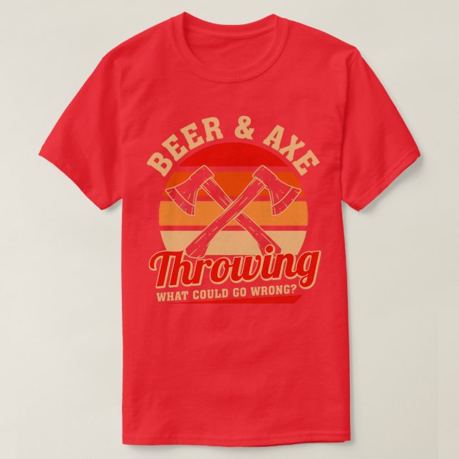 Camiseta Ax Arrojando Cerveza Retro Amarilla Ax Que Podría (Diseño del anverso)