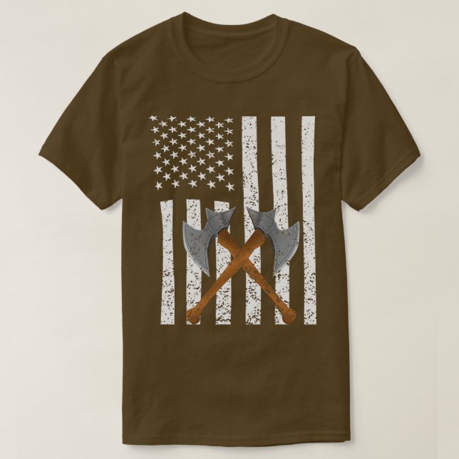 Camiseta Ax Arrojando Hatc En Pañera De La Bandera Estadoun (Diseño del anverso)