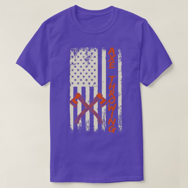 Camiseta Ax lanzando bandera estadounidense tirando aejes (Diseño del anverso)