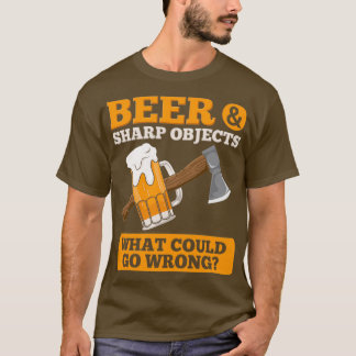 Camiseta Ax Lanzar Cerveza Objetos Sharp Bebedor Ax T