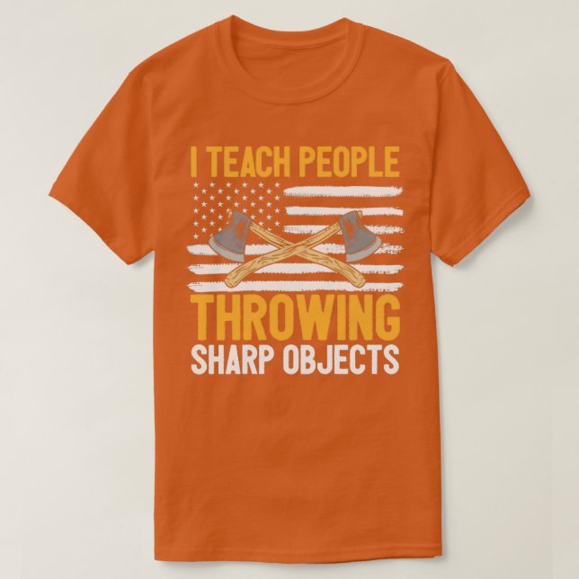 Camiseta Ax Throwing Teacher Ax Thrower Coach US American (Diseño del anverso)