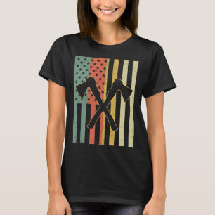 Camiseta Ax Vintage Arrojando hachas retro cruzadas america