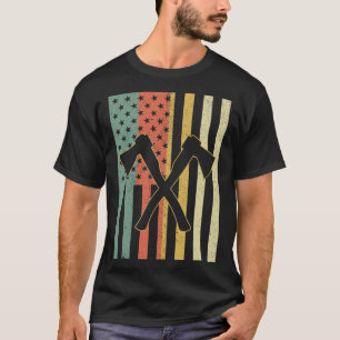 Camiseta Ax Vintage Arrojando hachas retro cruzadas america