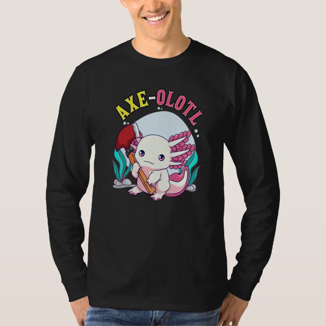 Camiseta Axe olotl Cute Axolotl Holding Axe Axolotl Lumberj (Anverso)