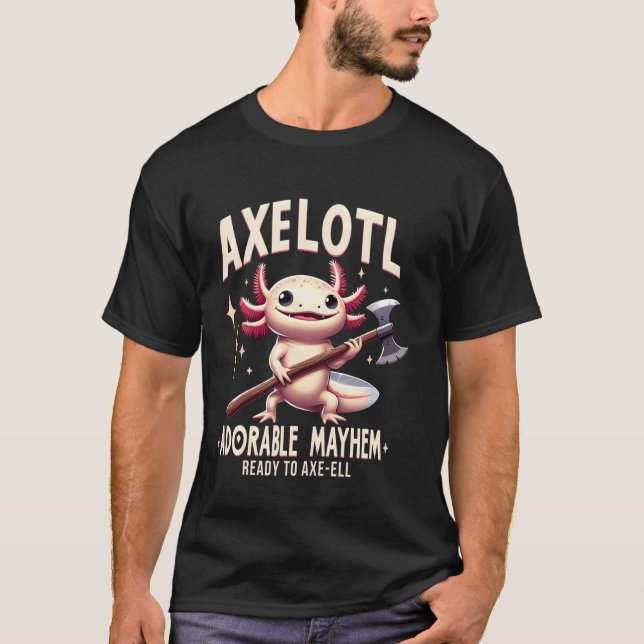 Camiseta Axelotl, Adorable Mayhem Divertidos Animales Axolo (Anverso)