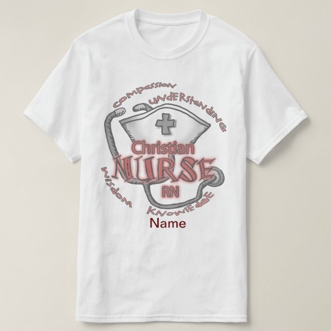 Camiseta axioma de enfermería cristiana (Diseño del anverso)