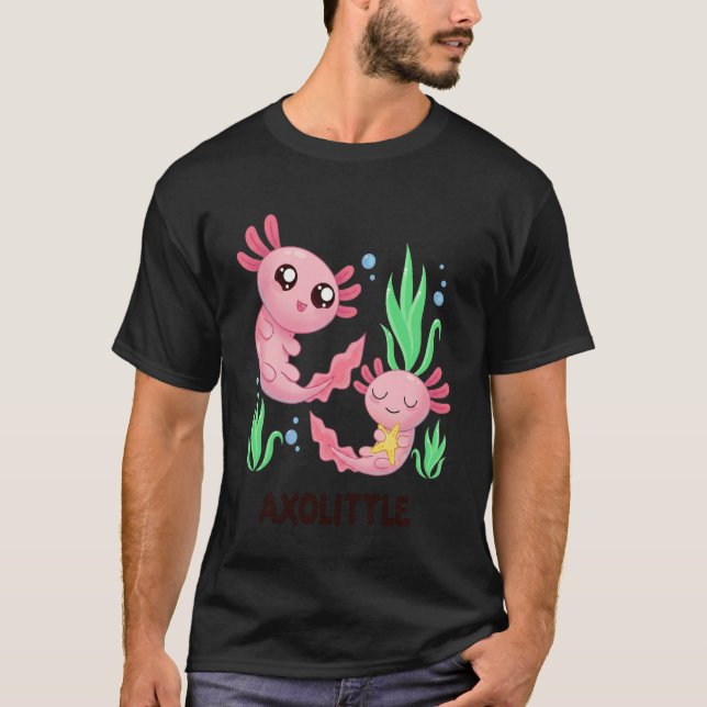 Camiseta Axolittle Cute Axolotl Pun Funny Little Sister Bro (Anverso)