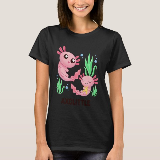 Camiseta Axolittle Cute Axolotl Pun Funny Little Sister Bro (Anverso)