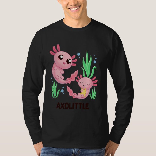 Camiseta Axolittle Cute Axolotl Pun Funny Little Sister Bro (Anverso)