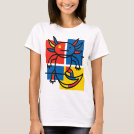 Camiseta Axolote abstracto Mondrian neotenia minimalista re