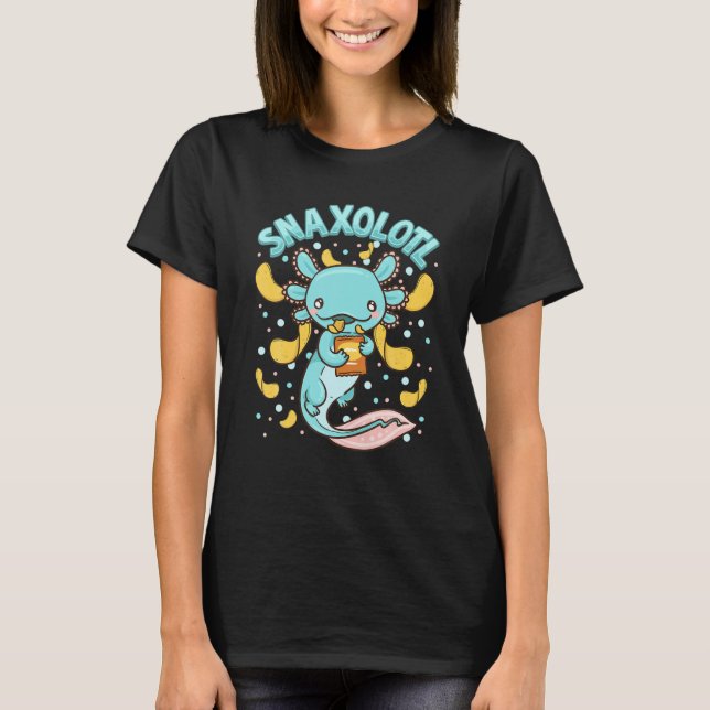 Camiseta Axolotl Adorable Y Divertido Snack Snaxolotl (Anverso)