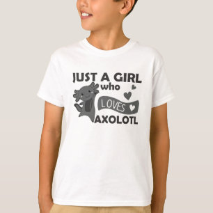 Camiseta Axolotl Ama A Los Animales Dulces Para Chicas De C