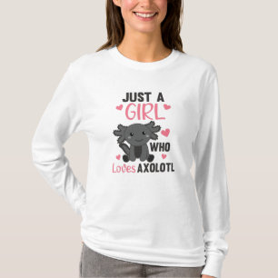 Camiseta Axolotl Ama A Los Animales Dulces Para Chicas De C