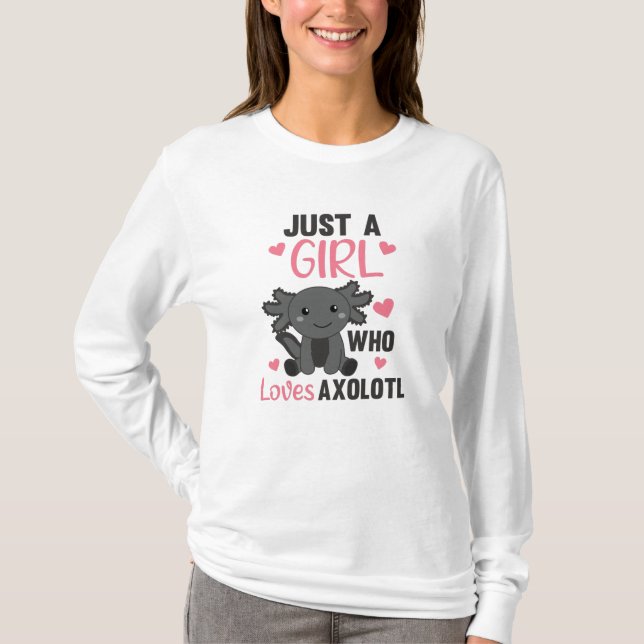 Camiseta Axolotl Ama A Los Animales Dulces Para Chicas De C (Anverso)
