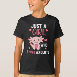 Camiseta Axolotl Ama A Los Animales Dulces Para Chicas De C