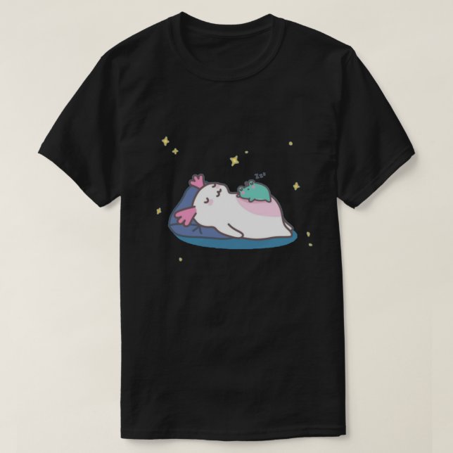 Camiseta Axolotl _amp_ Bebé Escarcha Durmiendo (Diseño del anverso)