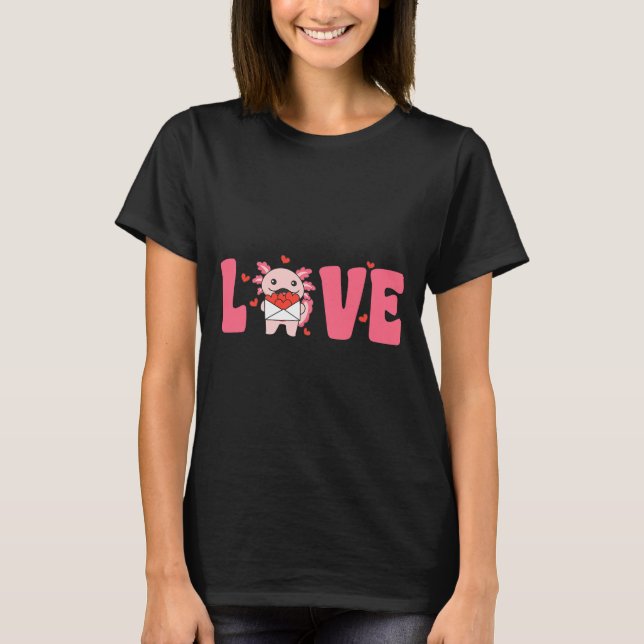 Camiseta Axolotl Animals With Hearts Love Premium Tri-blend (Anverso)