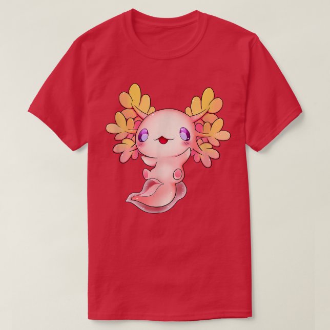 Camiseta Axolotl Anime Fish Cute Baby Lizard Kawaii Pastel (Diseño del anverso)