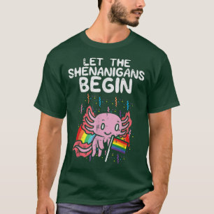 Camiseta Axolotl Bandera Gay Arcoiris Comienza Funny L