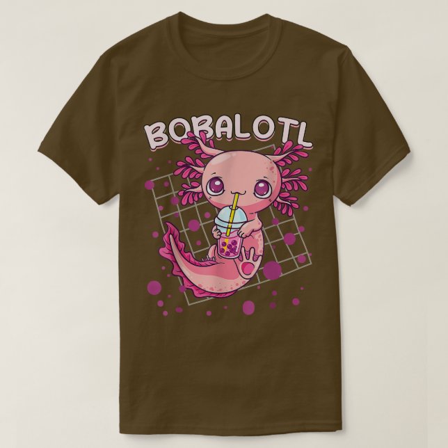 Camiseta Axolotl Boba Tea Bubble Tea Kawaii Anime Japonés (Diseño del anverso)