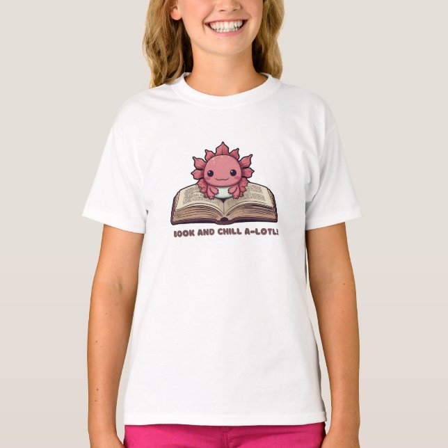 Camiseta Axolotl Booklover Funny Cute Animal (Anverso)
