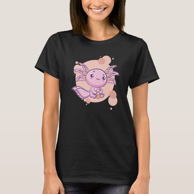 Camiseta Axolotl Bubble Tea Boba Ambystoma Mexicanum Walkin (Anverso)