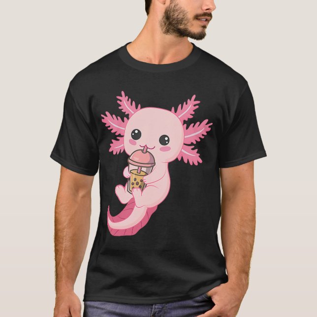 Camiseta Axolotl Bubble Tea  for Kids Boys and Girls (Anverso)