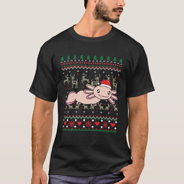 Camiseta Axolotl Christmas  Tree  Animal (Anverso)