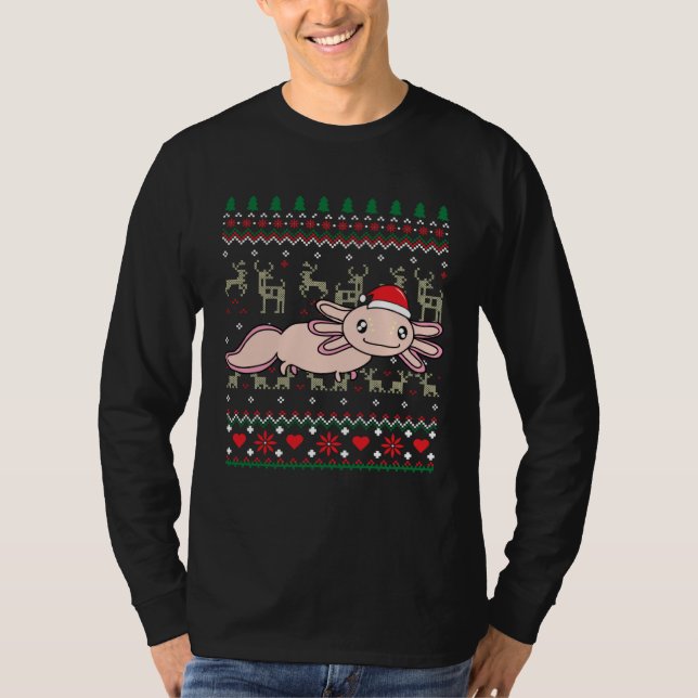 Camiseta Axolotl Christmas  Tree  Animal (Anverso)