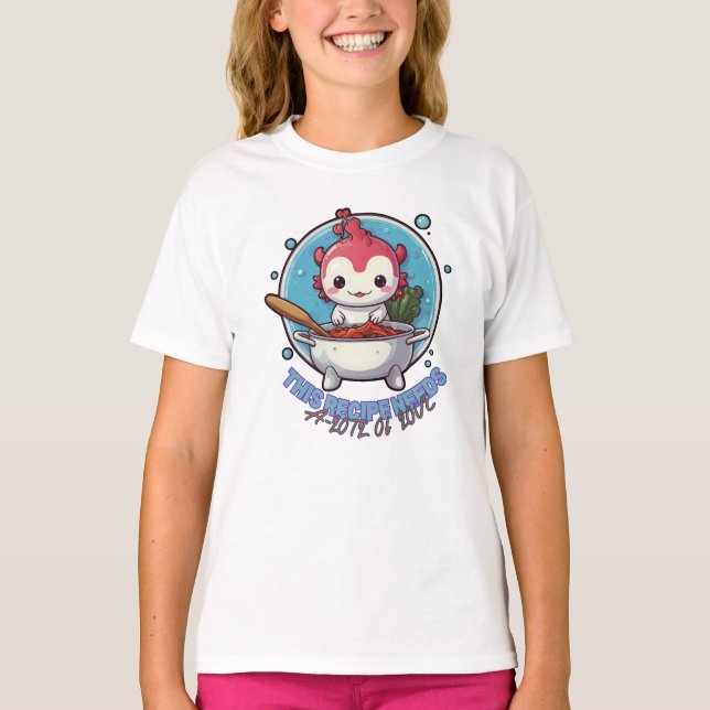 Camiseta Axolotl Cocina Graciosa Animal Kawaii (Anverso)