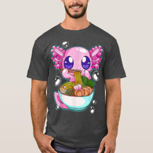 Camiseta Axolotl Comer fideos de Ramen Bowl Gir de comida j