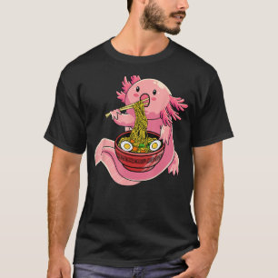 Camiseta Axolotl Comer Fideos De Ramen Para Niños Adolescen