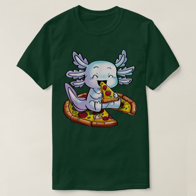 Camiseta Axolotl Comer Pizza Snaxalotl Comida Dulces Camise (Diseño del anverso)