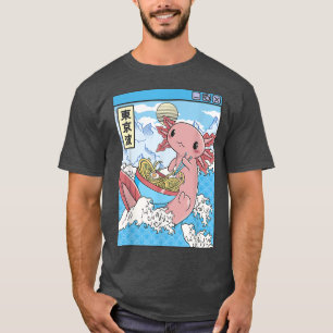 Camiseta Axolotl Comer Ramen Japón Waves Anime Kawaii Vapo