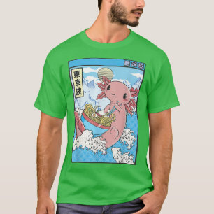 Camiseta Axolotl Comer Ramen Japón Waves Anime Kawaii Vapo