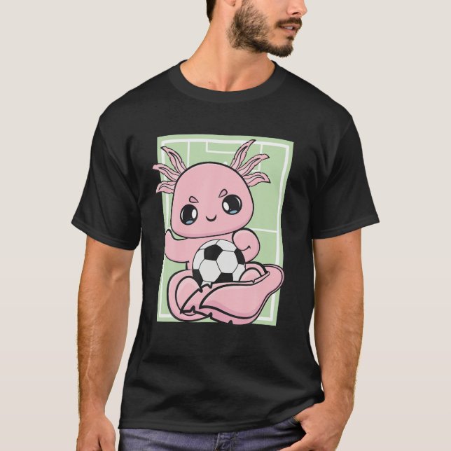 Camiseta Axolotl Con Fútbol Juega A Equipo Deportivo (Anverso)