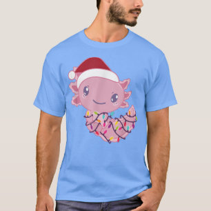 Camiseta Axolotl Con Lámparas De Leche Divertidas Navidades