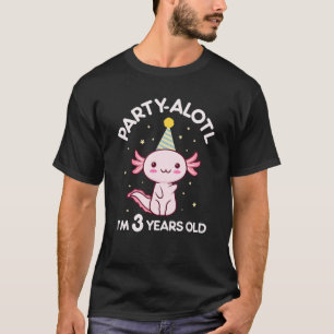 Camiseta Axolotl Cumpleaños 3 Años De Edad 3B Día Fiesta Go