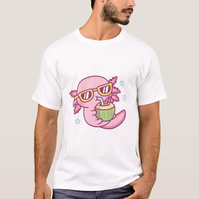 Camiseta Axolotl Cutáneo Con Agua De Coco (Anverso)