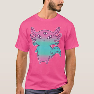 Camiseta Axolotl Cute Con Tres Ojos Kawaii Anfibio Sala
