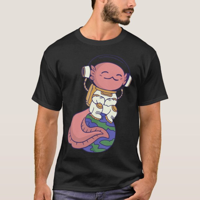 Camiseta axolotl cute funny axolotl lover earth space space (Anverso)