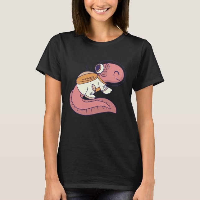 Camiseta axolotl cute funny axolotl lover space spaceman (Anverso)