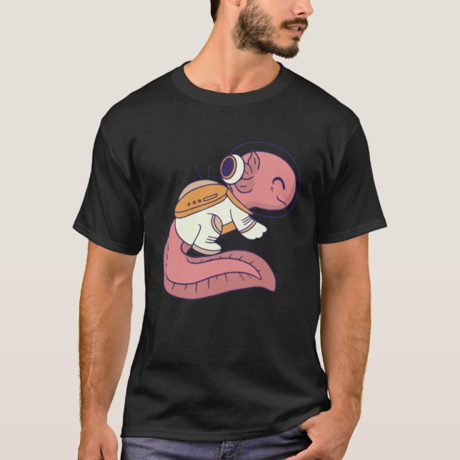 Camiseta axolotl cute funny axolotl lover space spaceman (Anverso)