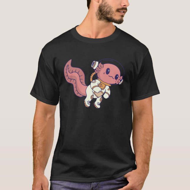 Camiseta axolotl cute funny axolotl lover space spaceman 1 (Anverso)