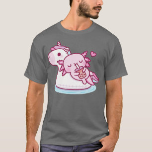 Camiseta Axolotl Cute g en agua flotante de unicornio bebie