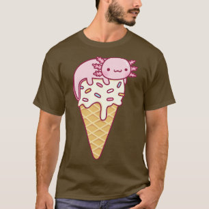Camiseta Axolotl Cuto En Vainilla Ice Cream Cone Gracioso